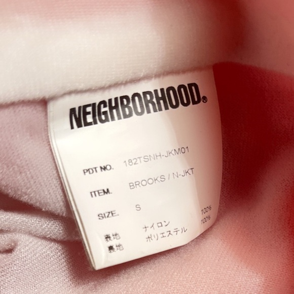 Vintage Neighborhood oversized lightweight nylon snap drawstring Orange Jacket S - Picture 5 of 5